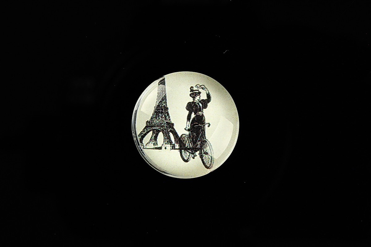 Cabochon sticla 20mm "Vintage Bicycle" cod 724