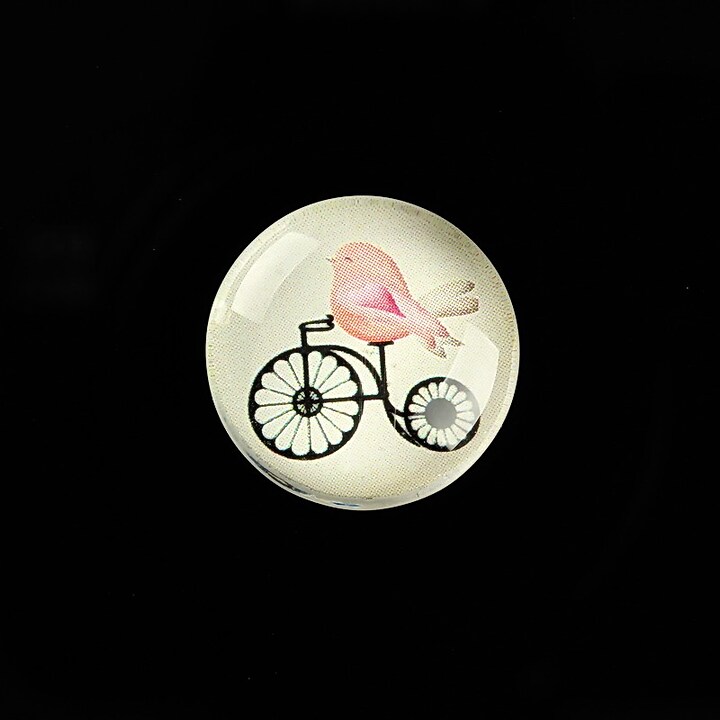 Cabochon sticla 20mm "Vintage Bicycle" cod 727