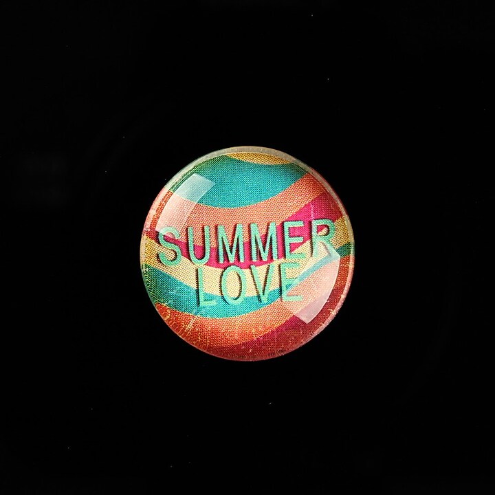 Cabochon sticla 20mm "Summer Love" cod 728