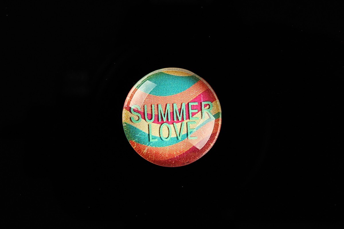 Cabochon sticla 20mm "Summer Love" cod 728