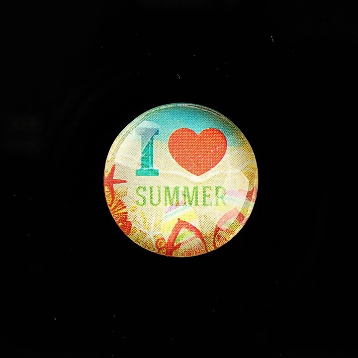 Cabochon sticla 20mm "Summer Love" cod 731