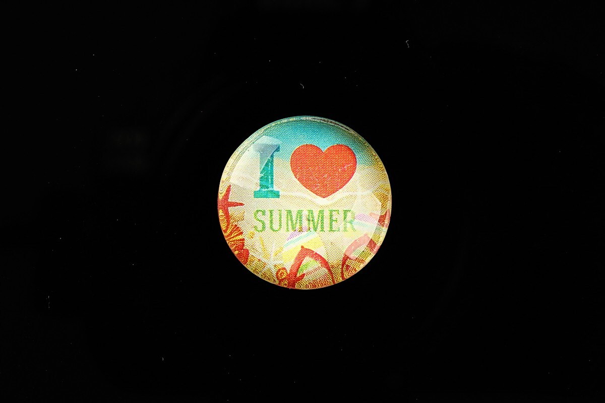 Cabochon sticla 20mm "Summer Love" cod 731