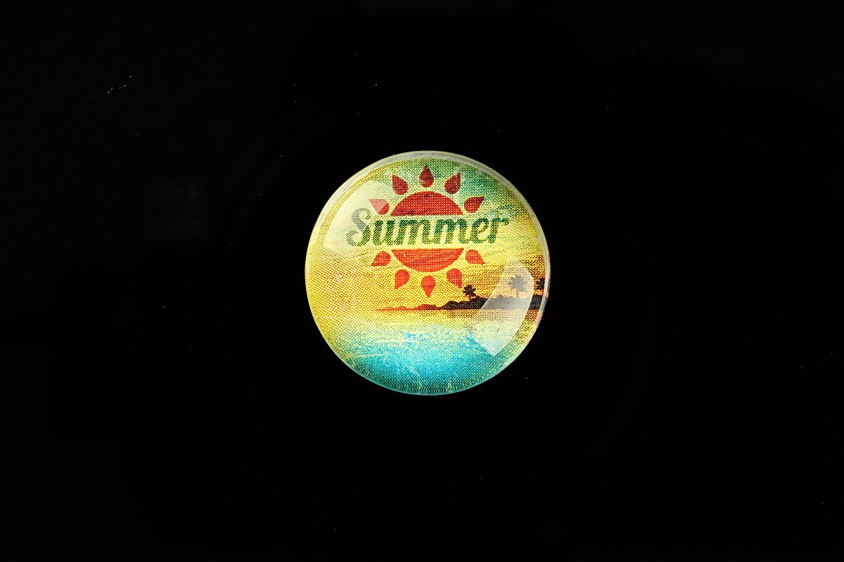 Cabochon sticla 20mm "Summer Love" cod 733