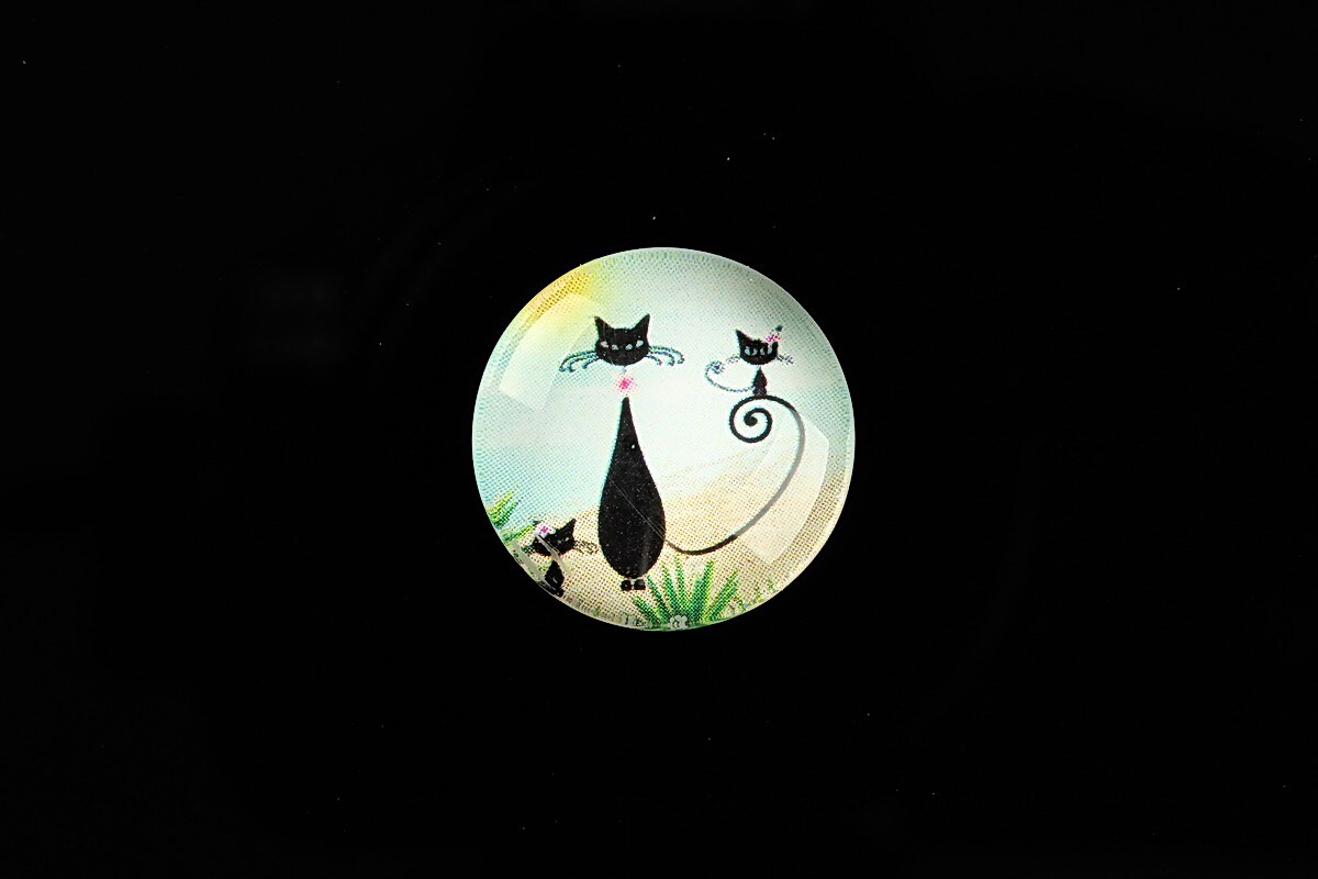 Cabochon sticla 20mm "Vacation Cat" cod 734