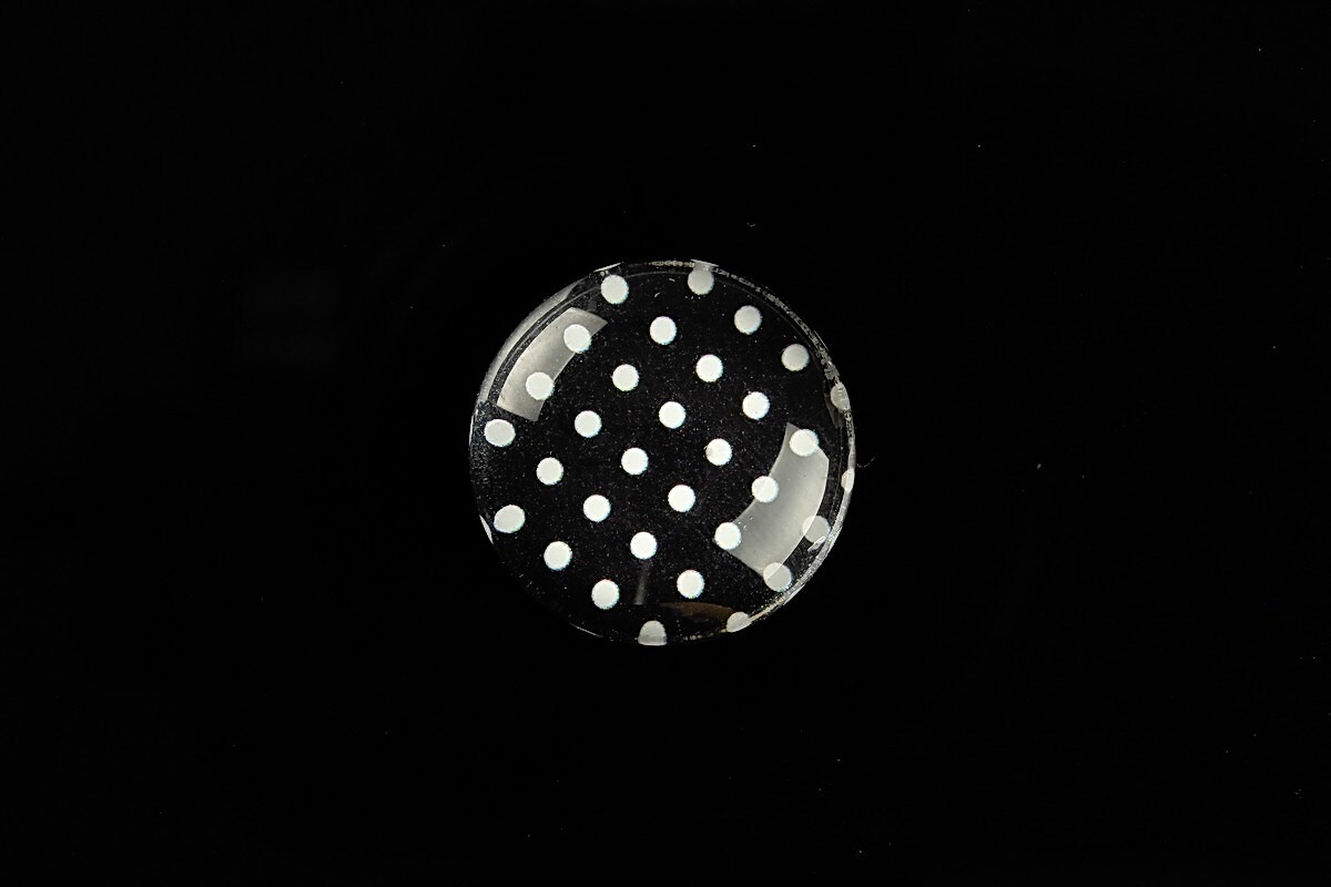 Cabochon sticla 20mm "Black Chic" cod 748