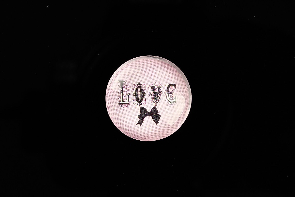 Cabochon sticla 20mm "LOVE" cod 751