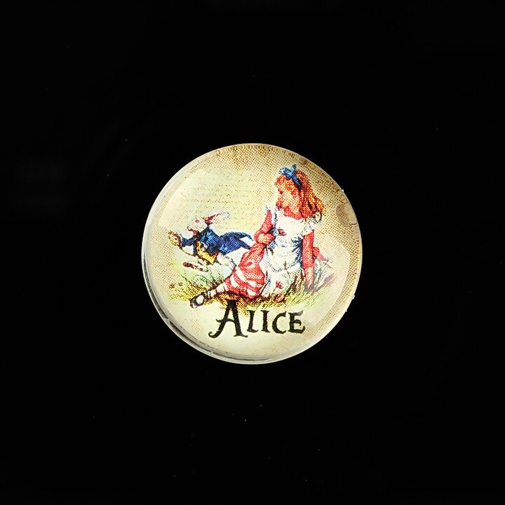Cabochon sticla 20mm "Alice in Wonderland" cod 757