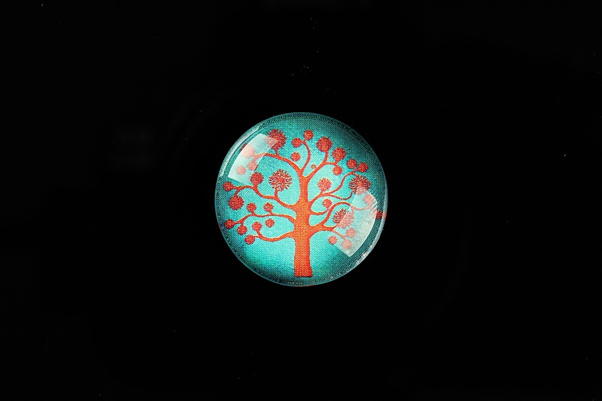 Cabochon sticla 20mm "Tree of Life" cod 764