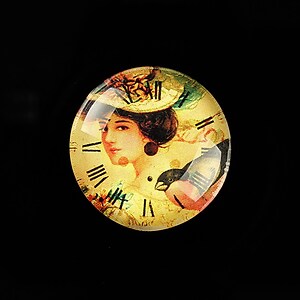 Cabochon sticla 25mm "Vintage Beauty" cod 771