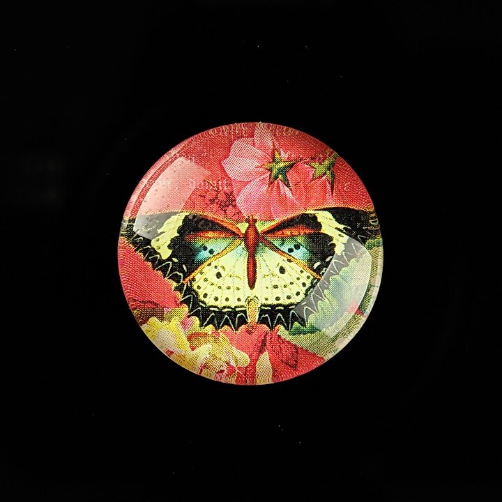 Cabochon sticla 25mm "Amazing Butterfly" cod 780