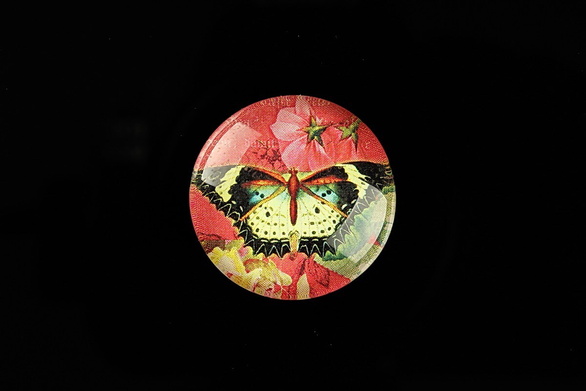 Cabochon sticla 25mm "Amazing Butterfly" cod 780