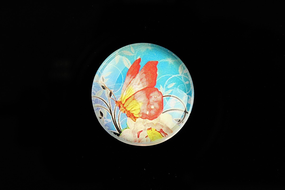 Cabochon sticla 25mm "Sweet Butterfly" cod 790