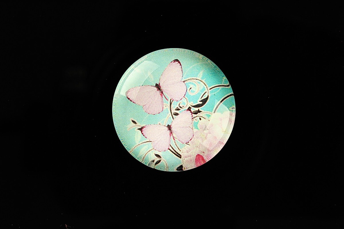 Cabochon sticla 25mm "Sweet Butterfly" cod 792