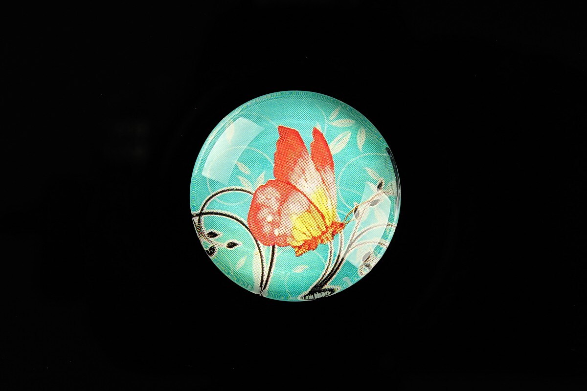 Cabochon sticla 25mm "Sweet Butterfly" cod 793