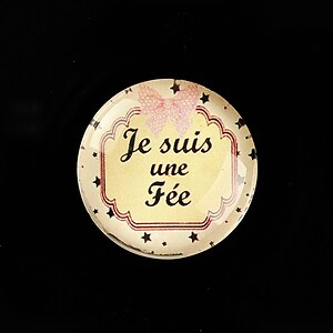 Cabochon sticla 25mm "Je suis" cod 794