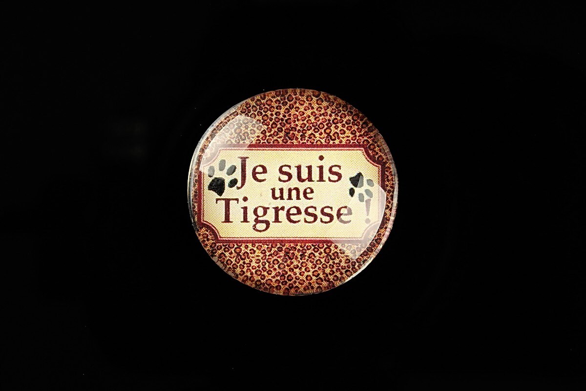 Cabochon sticla 25mm "Je suis" cod 796