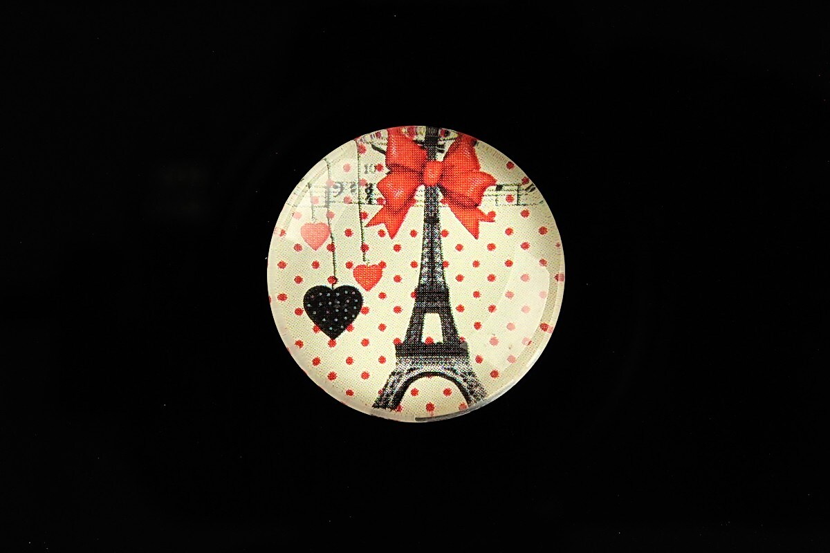 Cabochon sticla 25mm "Paris Chic" cod 797