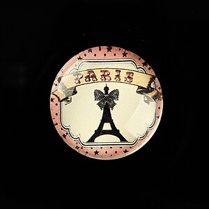 Cabochon sticla 25mm "Paris Chic" cod 798