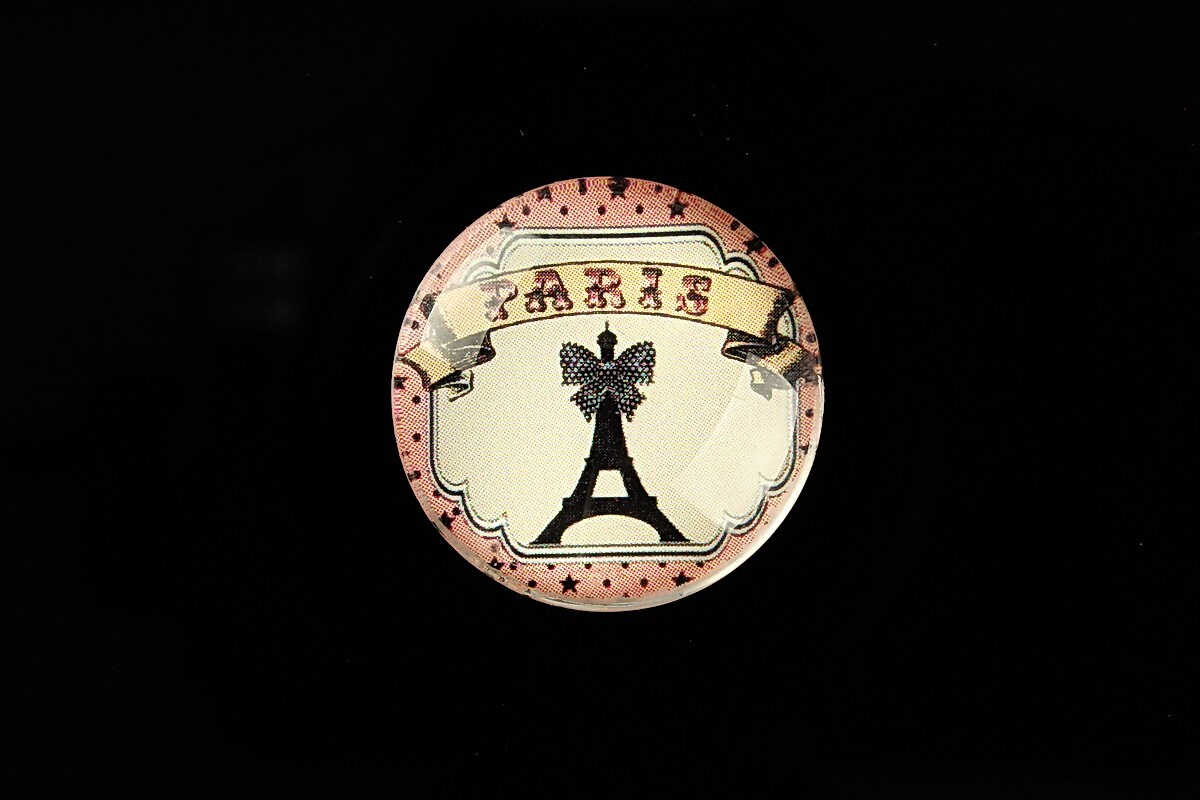 Cabochon sticla 25mm "Paris Chic" cod 798