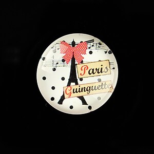 Cabochon sticla 25mm "Paris Chic" cod 799