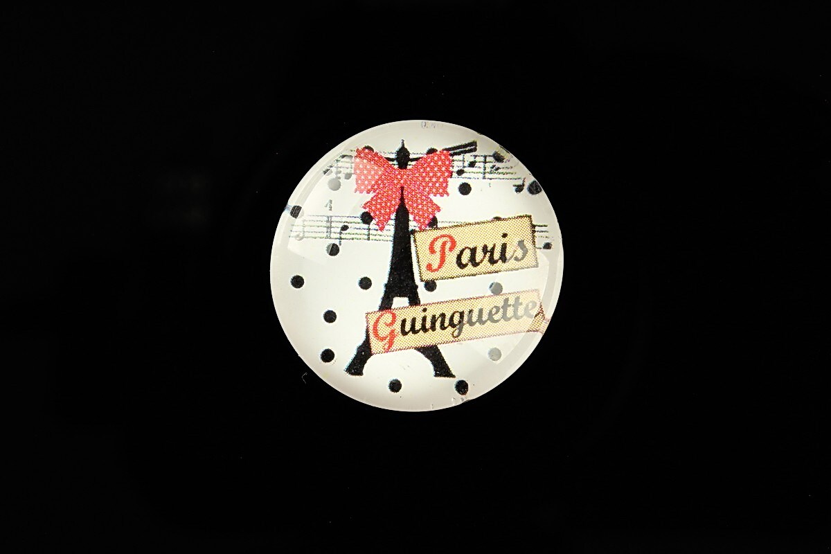 Cabochon sticla 25mm "Paris Chic" cod 799