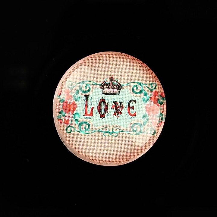 Cabochon sticla 25mm "LOVE" cod 801