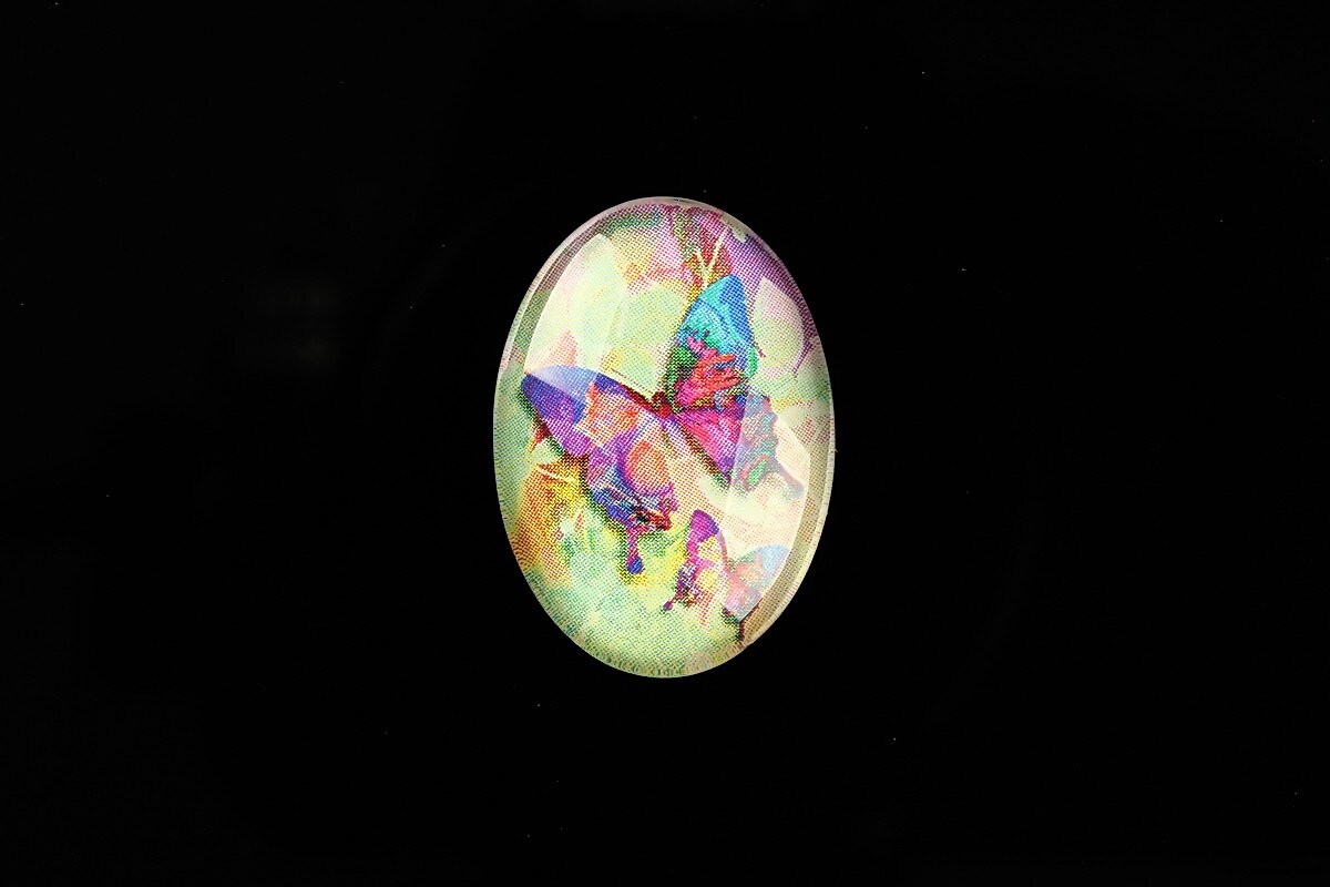 Cabochon sticla 25x18mm "Fantasy Butterfly" cod 811