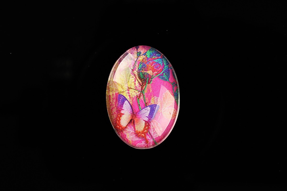 Cabochon sticla 25x18mm "Fantasy Butterfly" cod 812