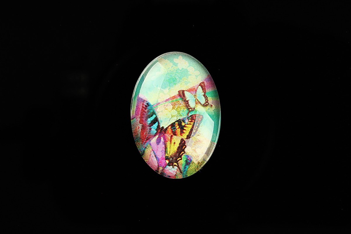 Cabochon sticla 25x18mm "Fantasy Butterfly" cod 813