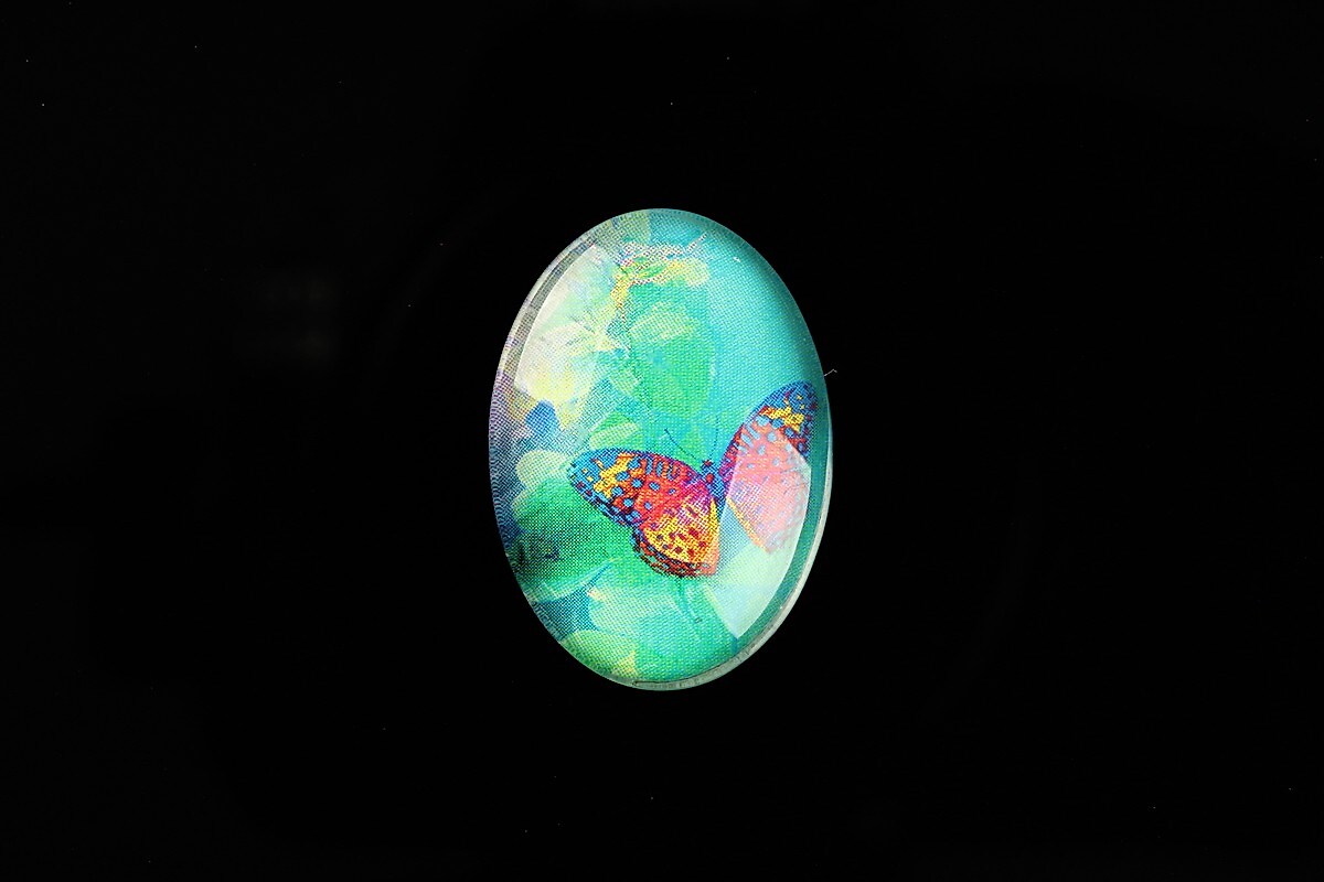 Cabochon sticla 25x18mm "Fantasy Butterfly" cod 814