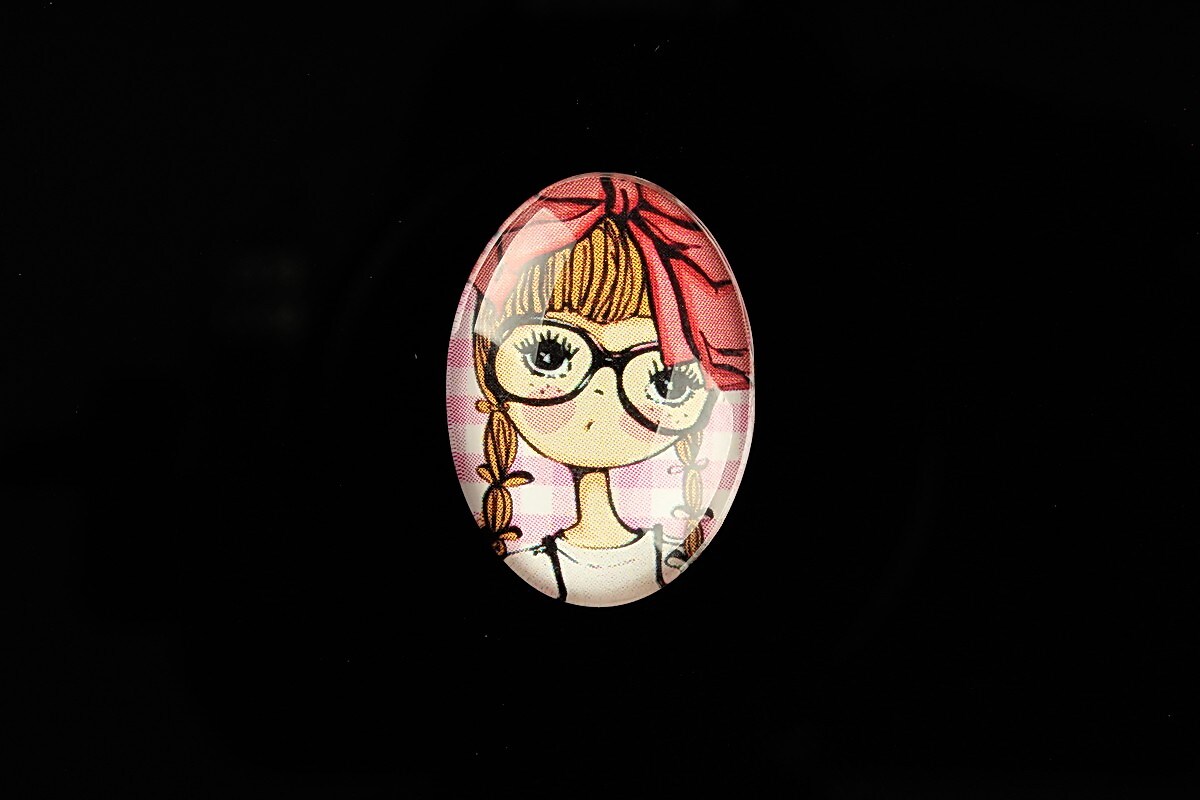 Cabochon sticla 25x18mm "Fillette" cod 820