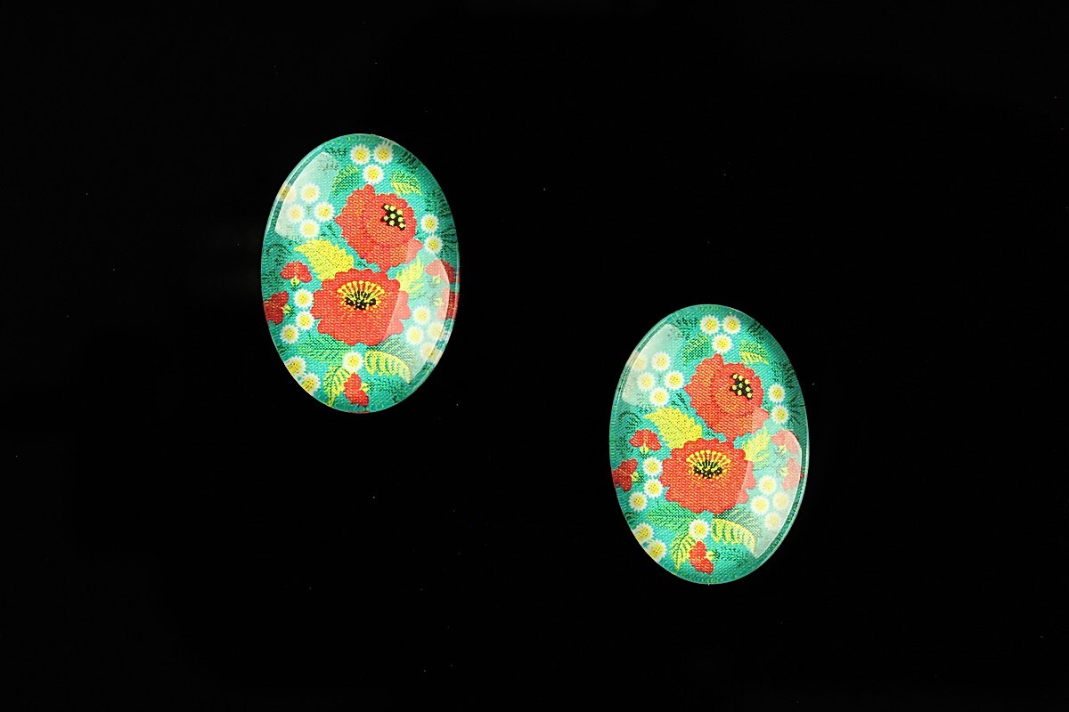 Cabochon sticla 18x13mm "Folk Art" cod 824