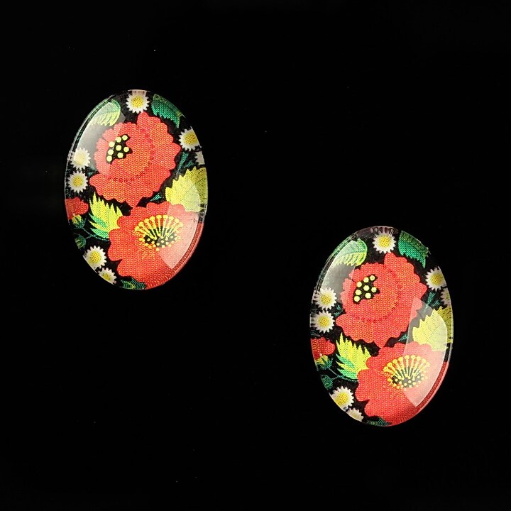 Cabochon sticla 18x13mm "Folk Art" cod 825