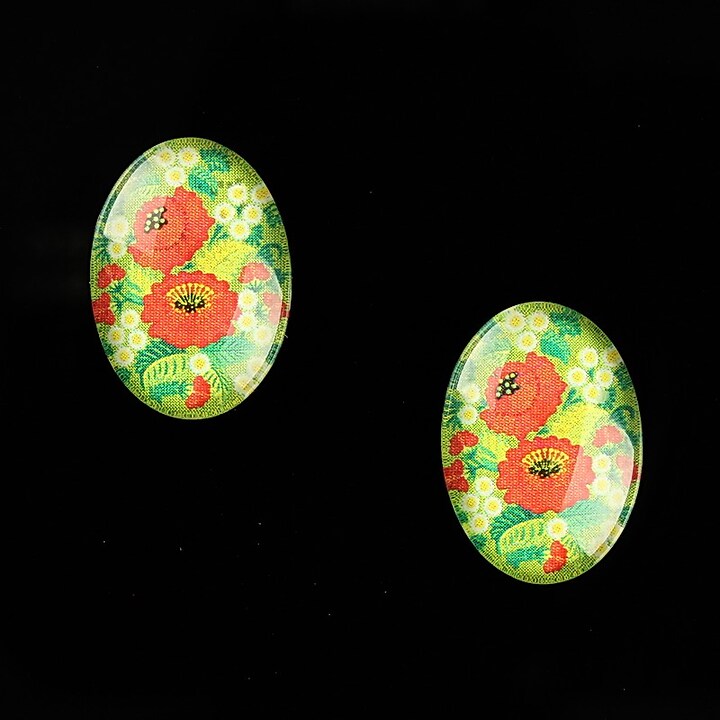 Cabochon sticla 18x13mm "Folk Art" cod 828