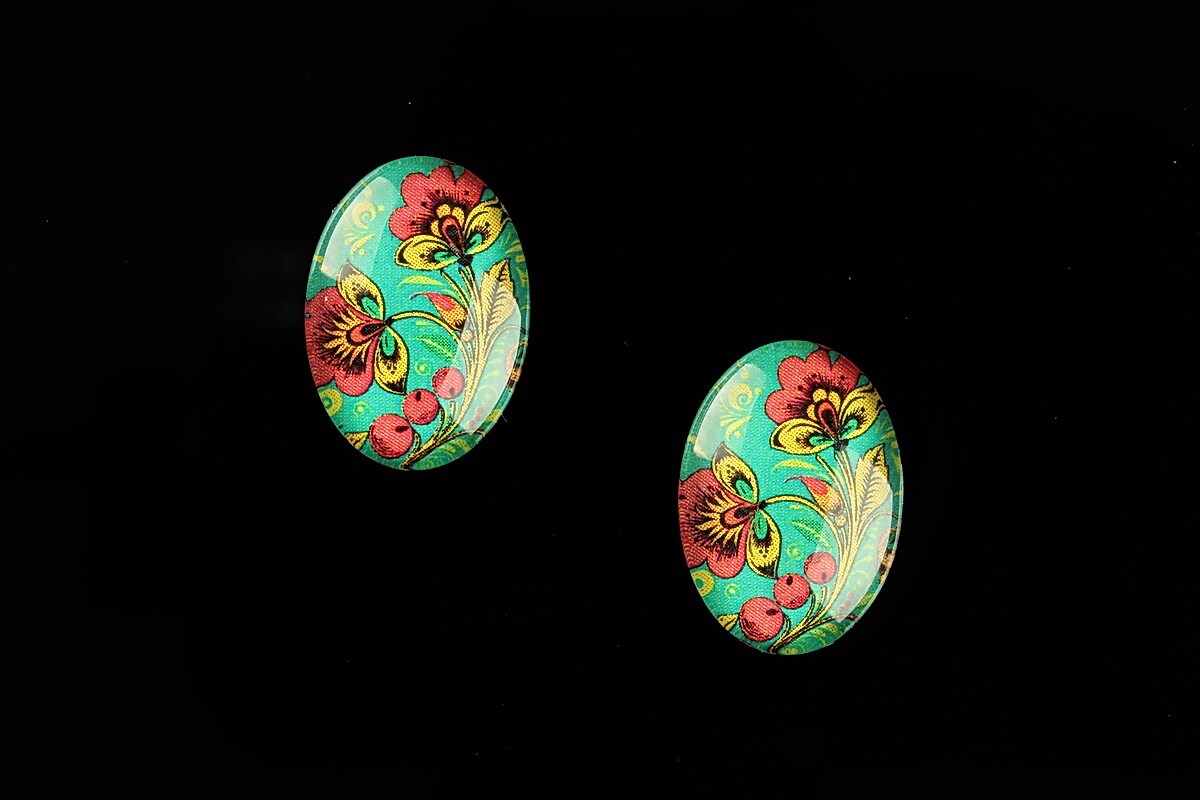 Cabochon sticla 18x13mm "Folk Art" cod 829