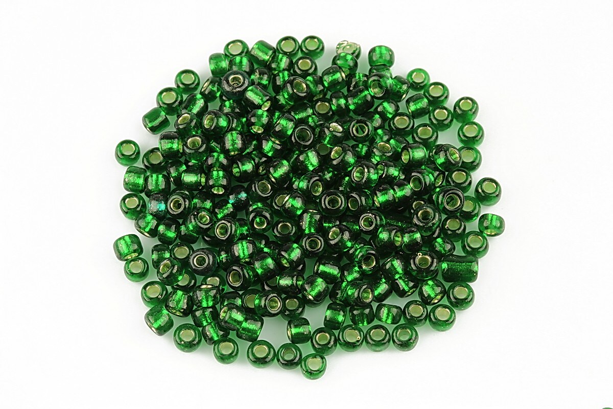 Margele de nisip cu foita 3mm (50g) - cod 445 - verde