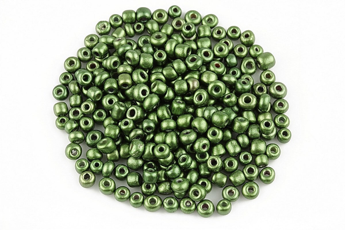 Margele de nisip lucioase 3mm (50g) - cod 482 - verde olive