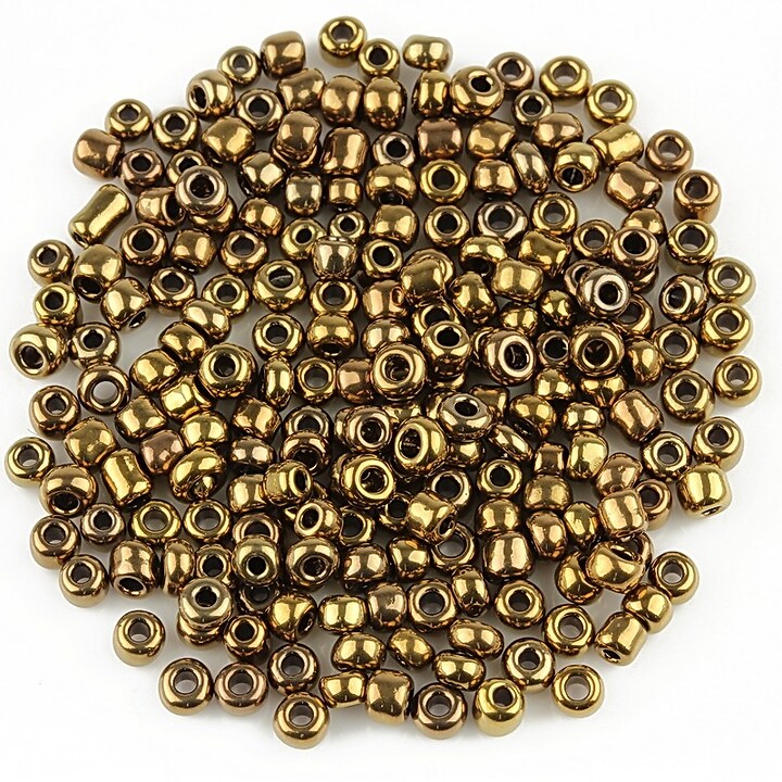 Margele de nisip lucioase 3mm (50g) - cod 488 - bronz auriu