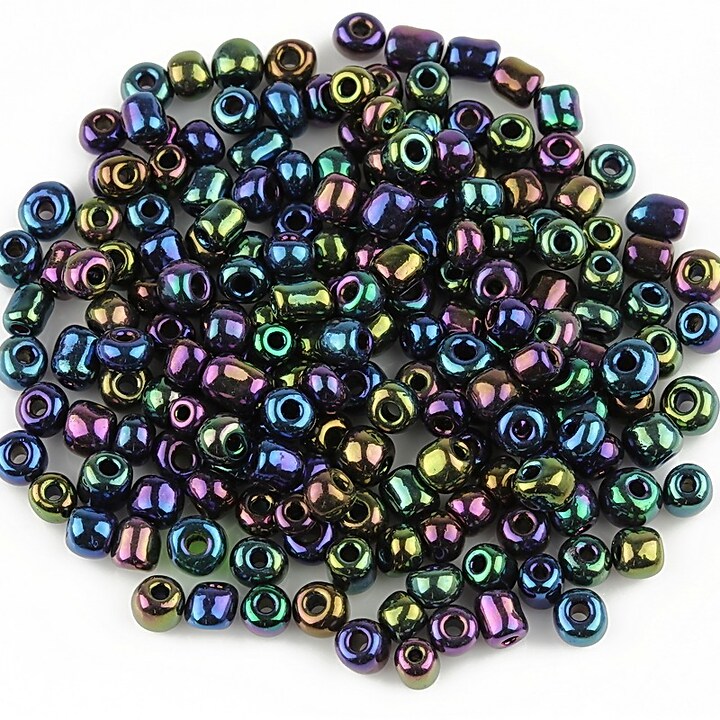 Margele de nisip lucioase 3mm (50g) - cod 489 - iris multicolor