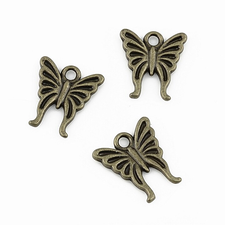 Charm bronz fluture 15x14mm