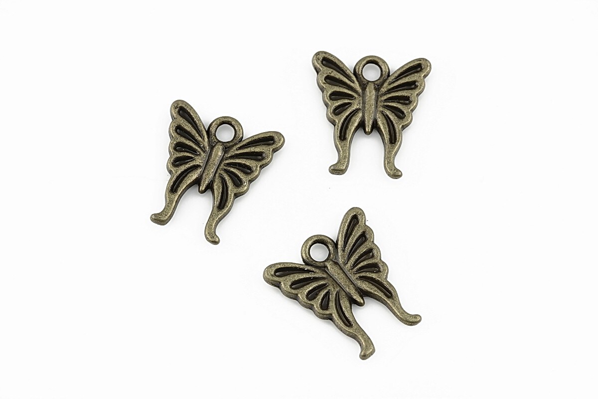 Charm bronz fluture 15x14mm