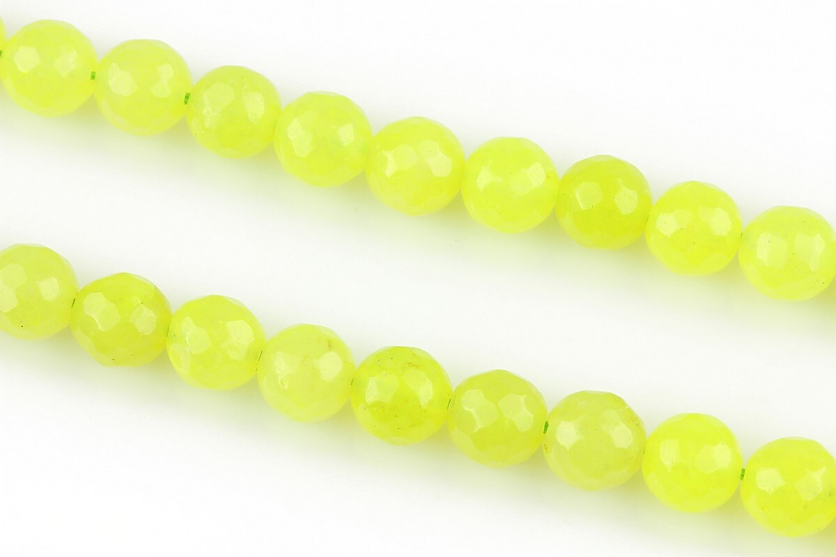 Jad sfere fatetate 8mm - verde neon