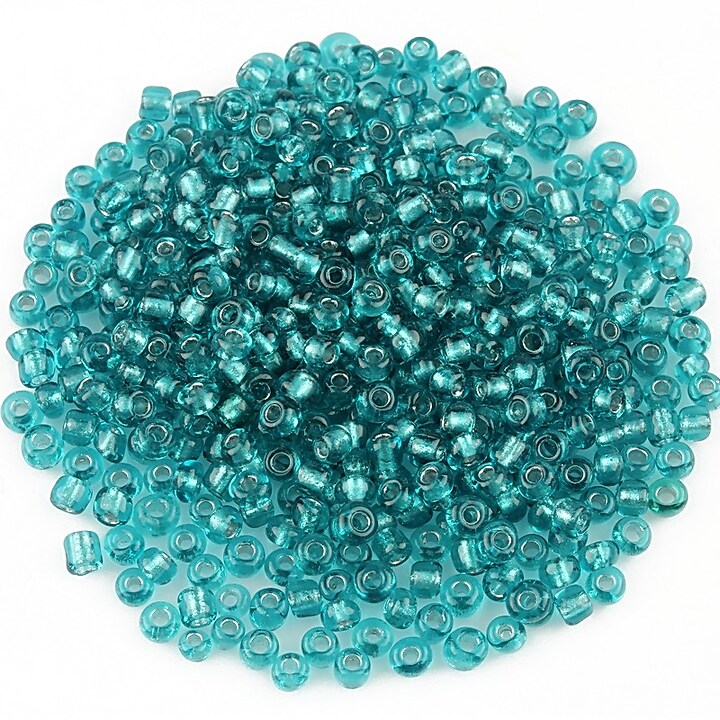 Margele de nisip 2mm cu foita argintie (50g) - cod 519 - albastru