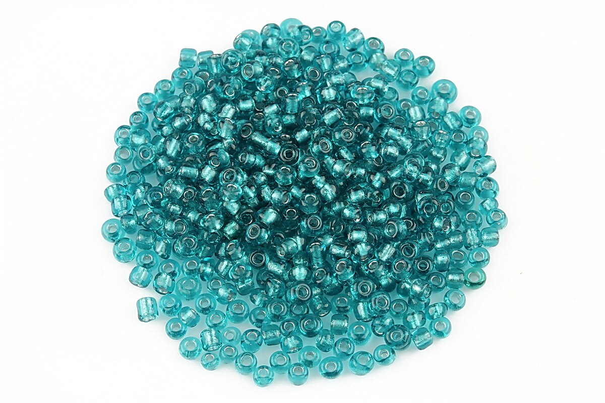 Margele de nisip 2mm cu foita argintie (50g) - cod 519 - albastru