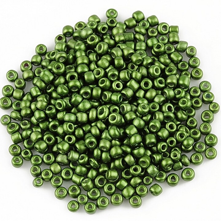 Margele de nisip 2mm cu efect frosted (50g) - cod 520 - verde militar