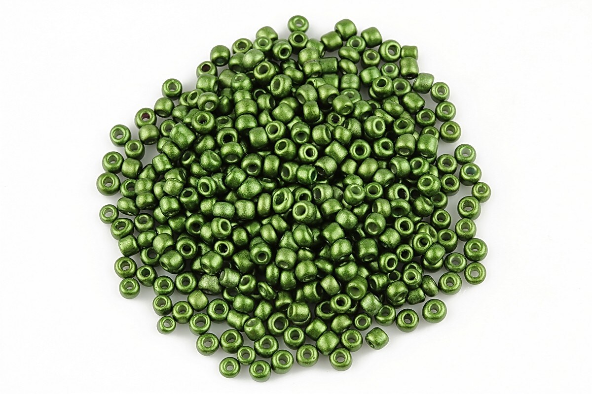 Margele de nisip 2mm cu efect frosted (50g) - cod 520 - verde militar