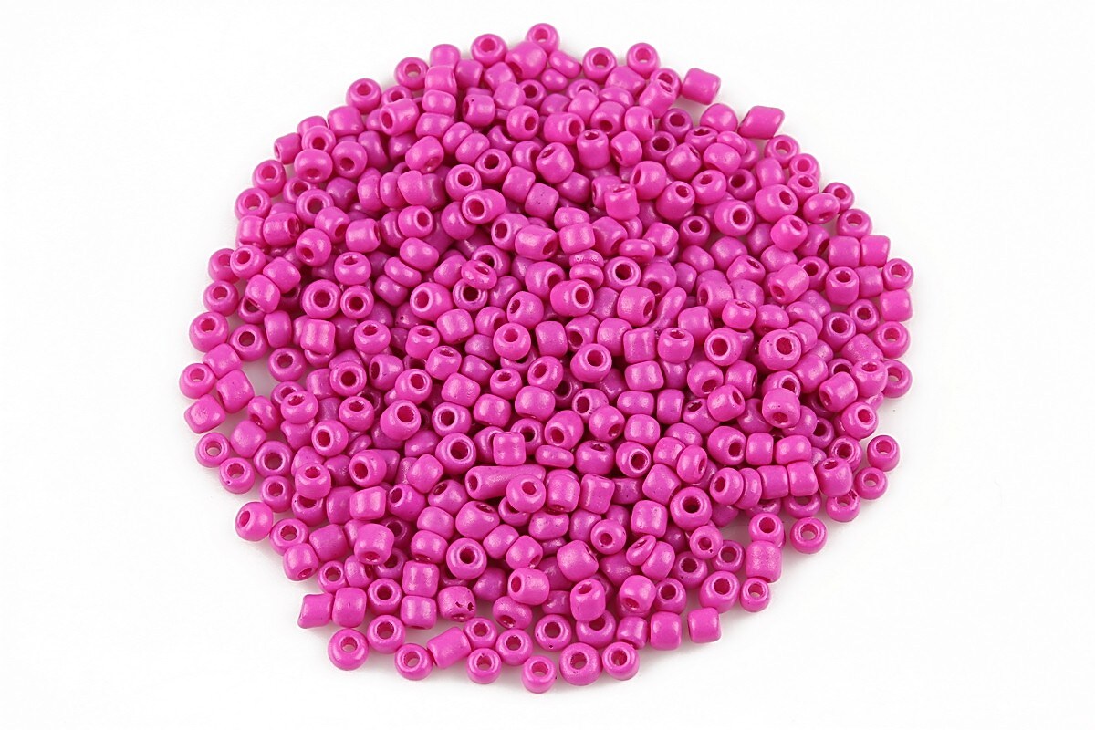 Margele de nisip 2mm opace (50g) - cod 523 - roz bonbon