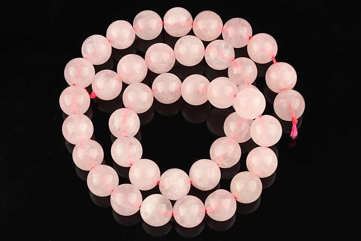 Margele cuart roz sfere 10mm (sirag)