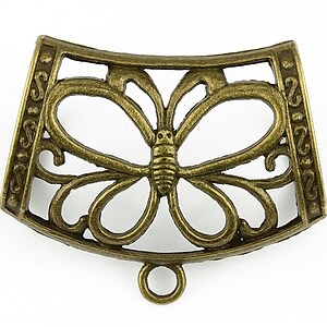 Agatatoare pandantiv fluture, piesa centrala, bronz,  43x35mm