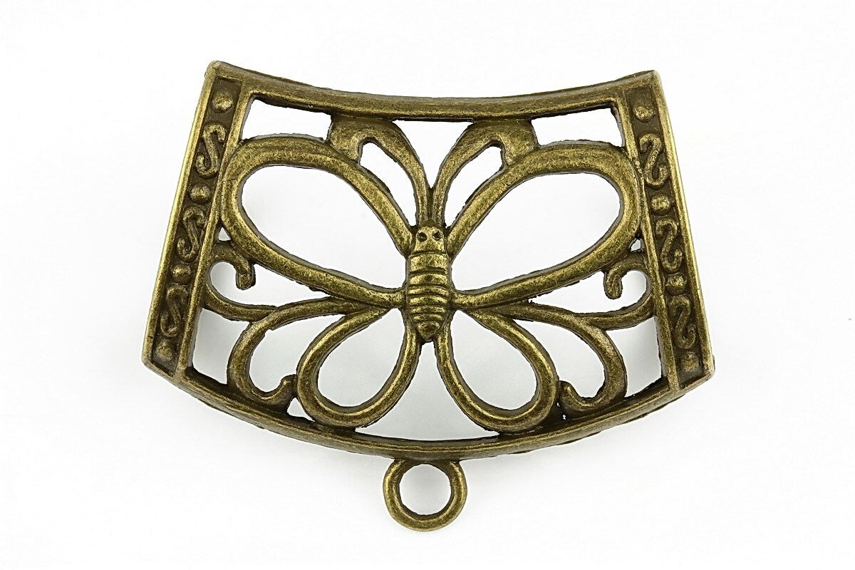 Agatatoare pandantiv fluture, piesa centrala, bronz, 43x35mm